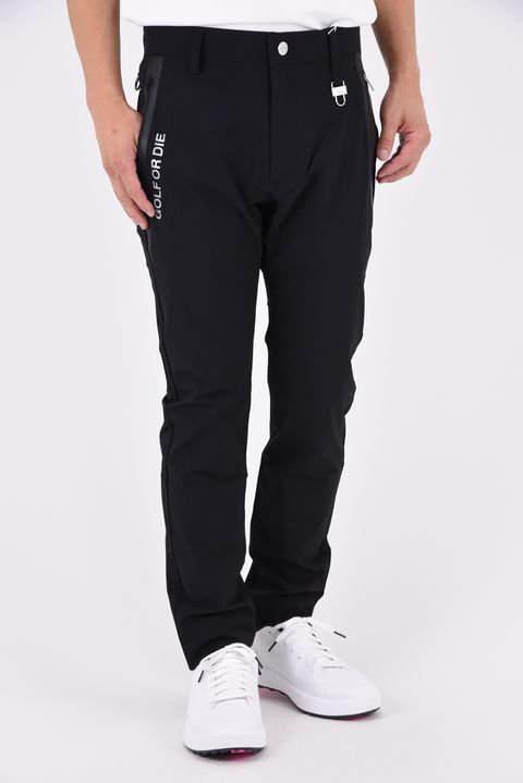 【26AW】 VANGUARD HYPER STRETCH PANTS / ストレッチナイロン シルバーレタープリント ロングパンツ (ブラック)