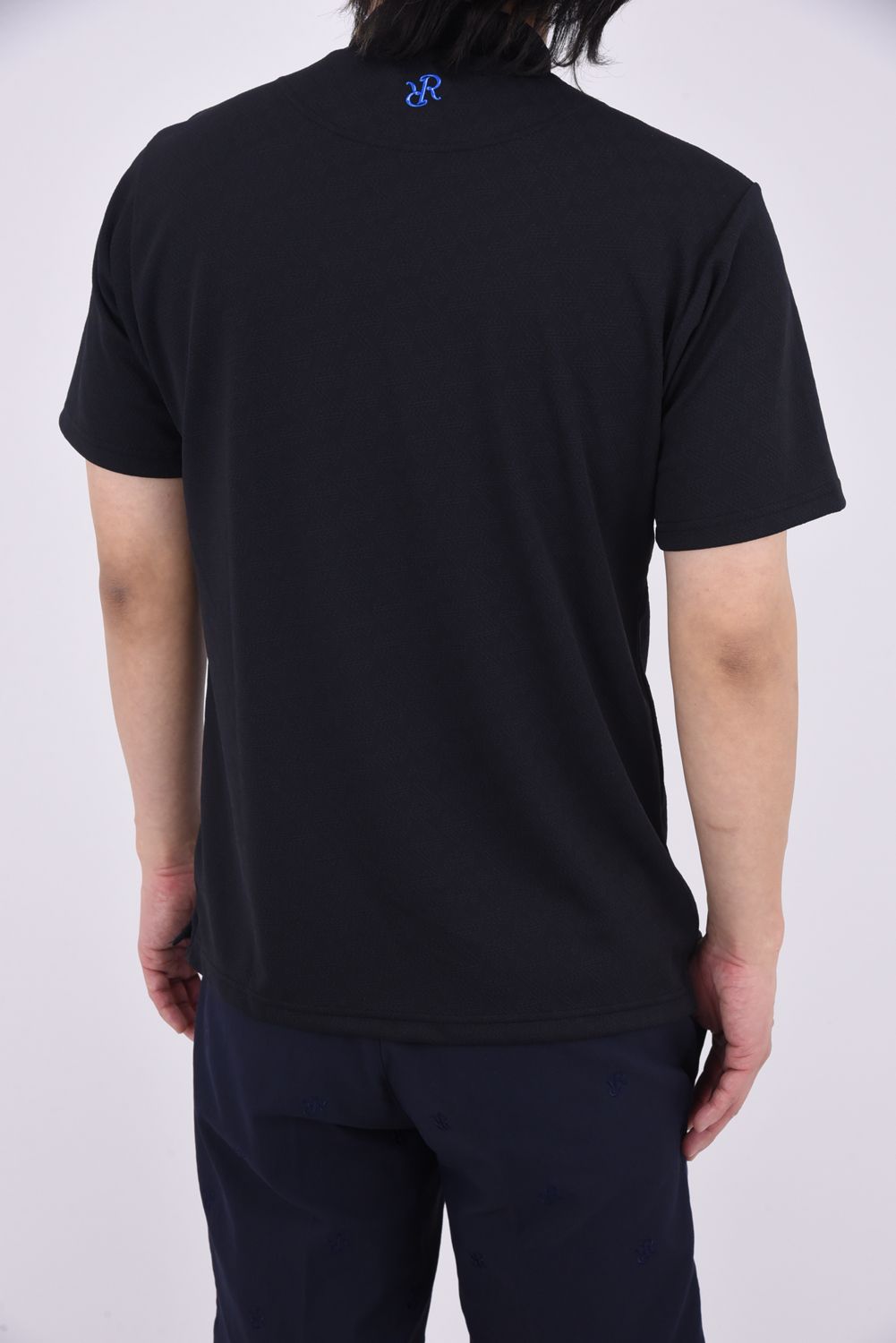 【25SS】 MENS GM JACQUARD MOCK NECK / ジャガード モックネックTシャツ (ブラック)