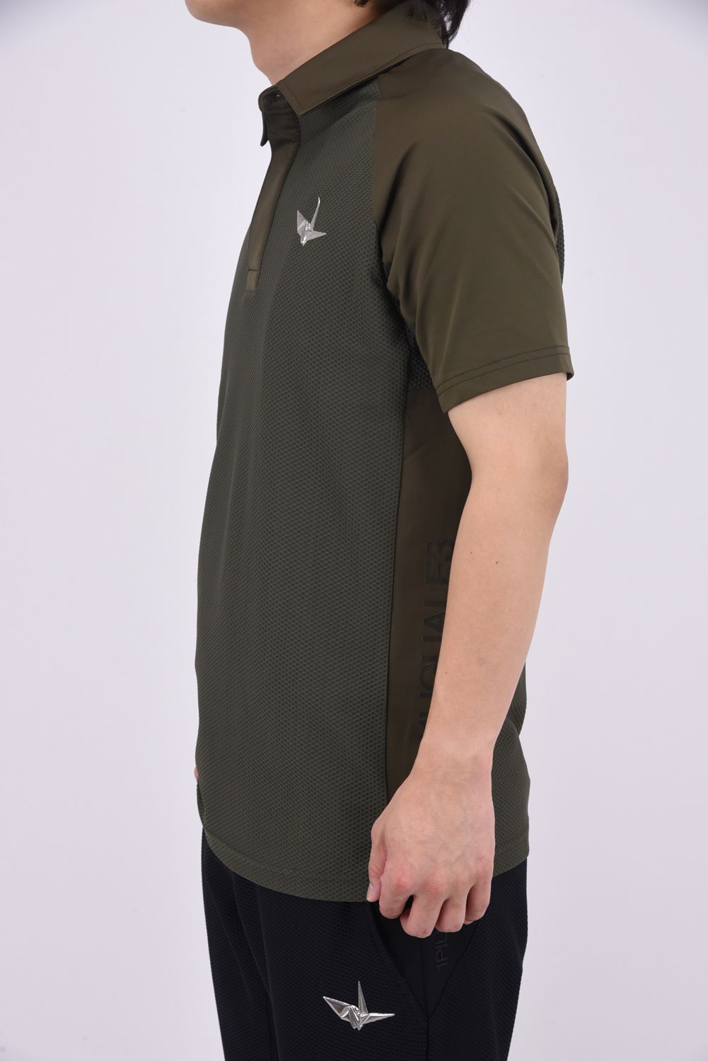【25SS】 113 GOLF S/S POLO MESH  / ROICA素材 メッシュ ポロシャツ (カーキ)