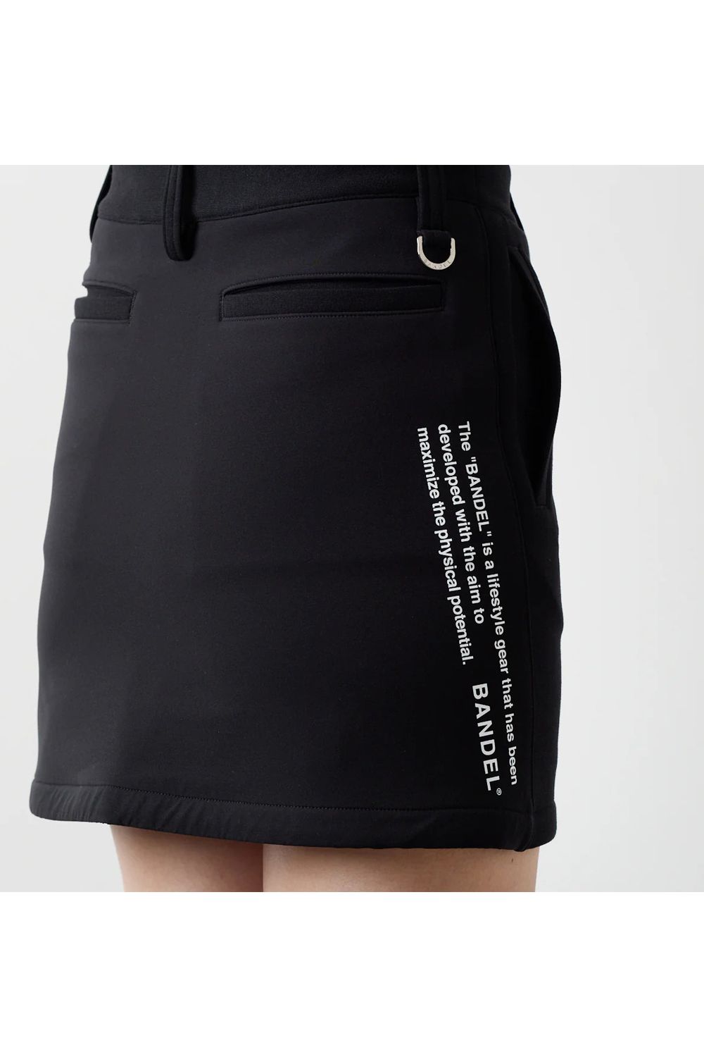 【25AW】【レディース】 SWITCHED FABRIC SKIRT / ボンディング素材 ハイブリッドスカート (ブラック)