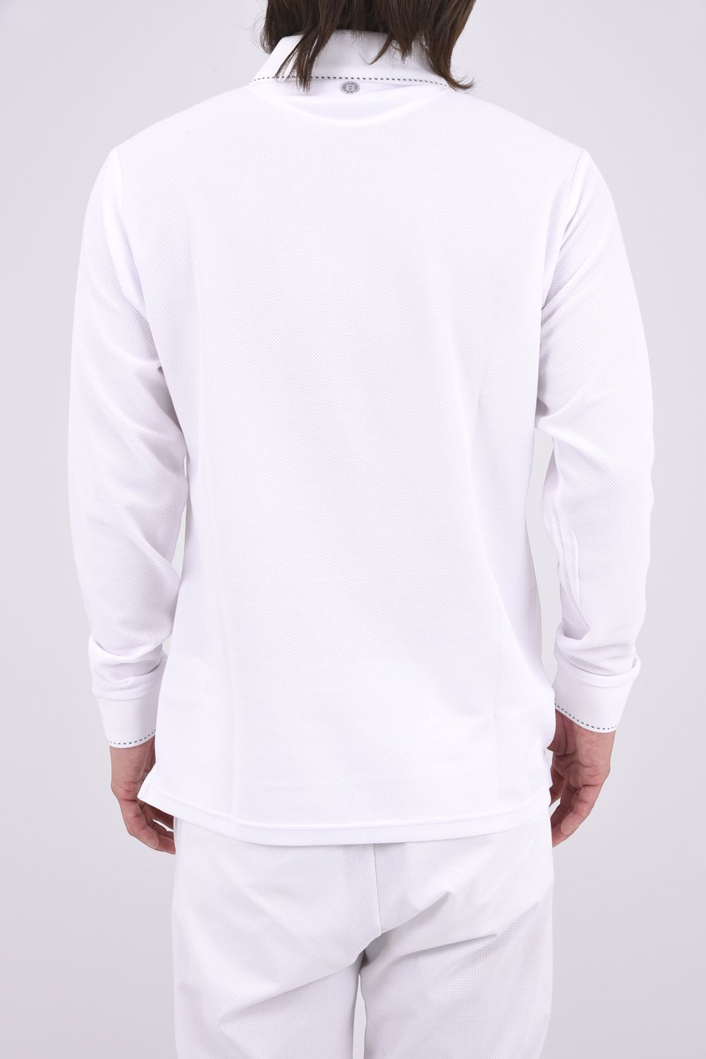 【26AW】 MEN’S BASIC LS POLO / ベーシック ブランドロゴ 長袖ポロシャツ (ホワイト)