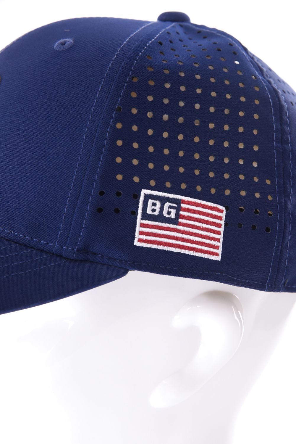 【26SS】 MEN’S PUNCHING MESH INITIAL CAP / イニシャルワッペン パンチングメッシュキャップ (ネイビー)