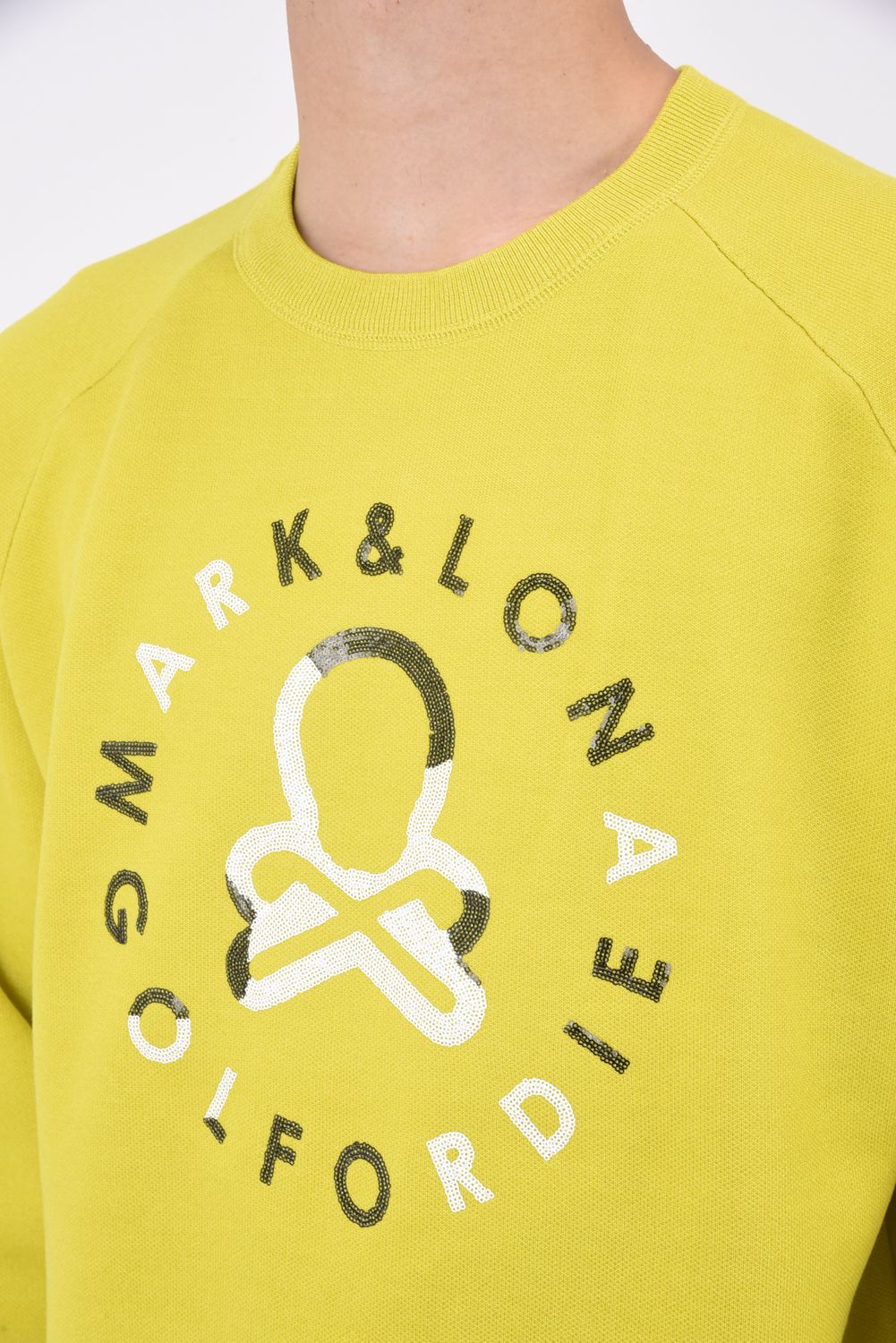 EVER SPANGLE CREW SWEATER / スパンコール スカル クルーネックニット (イエロー)