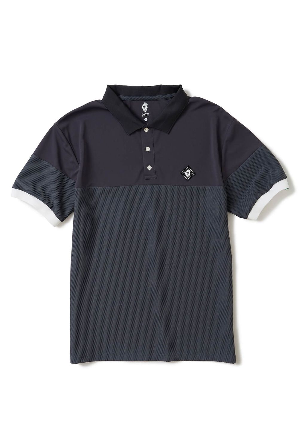 【26SS】 AIRY AWA POLO / ワッフル生地 異素材切り替え ポロシャツ (グレー)
