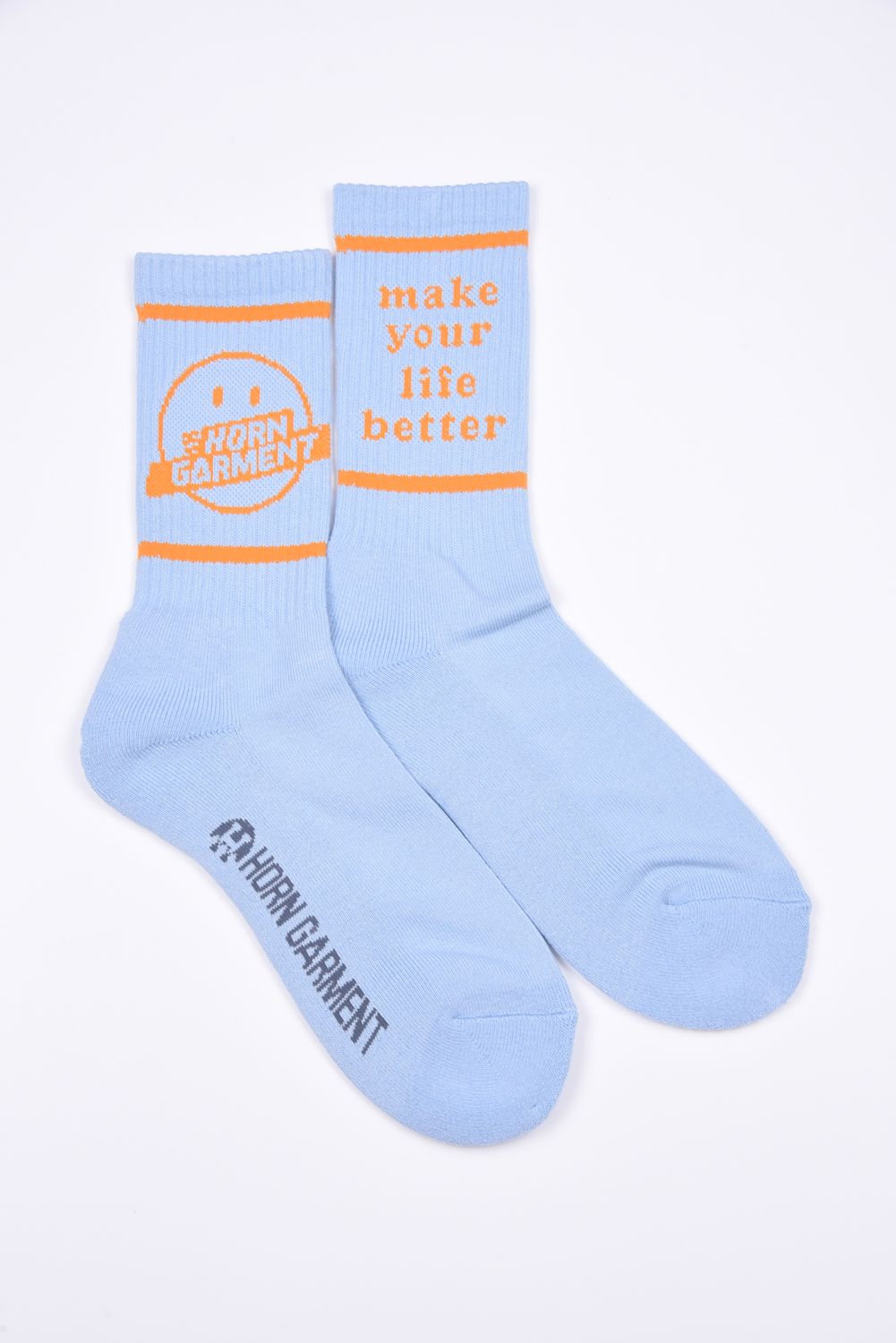 GIMIE SOCKS / レトロモチーフ ミドルソックス サックス
