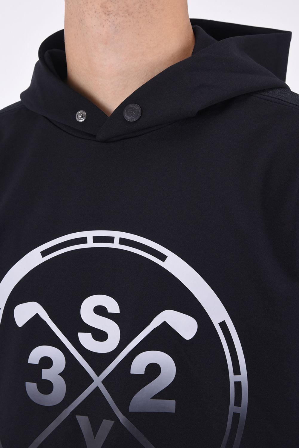 DRY STRETCH HOODIE / グラデーションプリントロゴ ストレッチ フーディー ブラック*