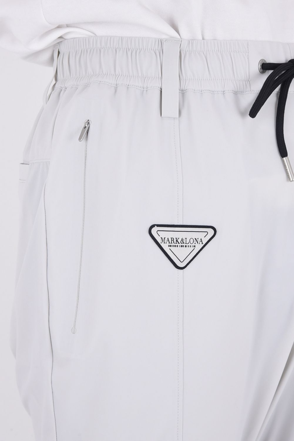 【26SS】【CODE COLLECTION】 THPT / ストレッチナイロンタフタ ジャカードテープ テーパードパンツ (ライトグレー)