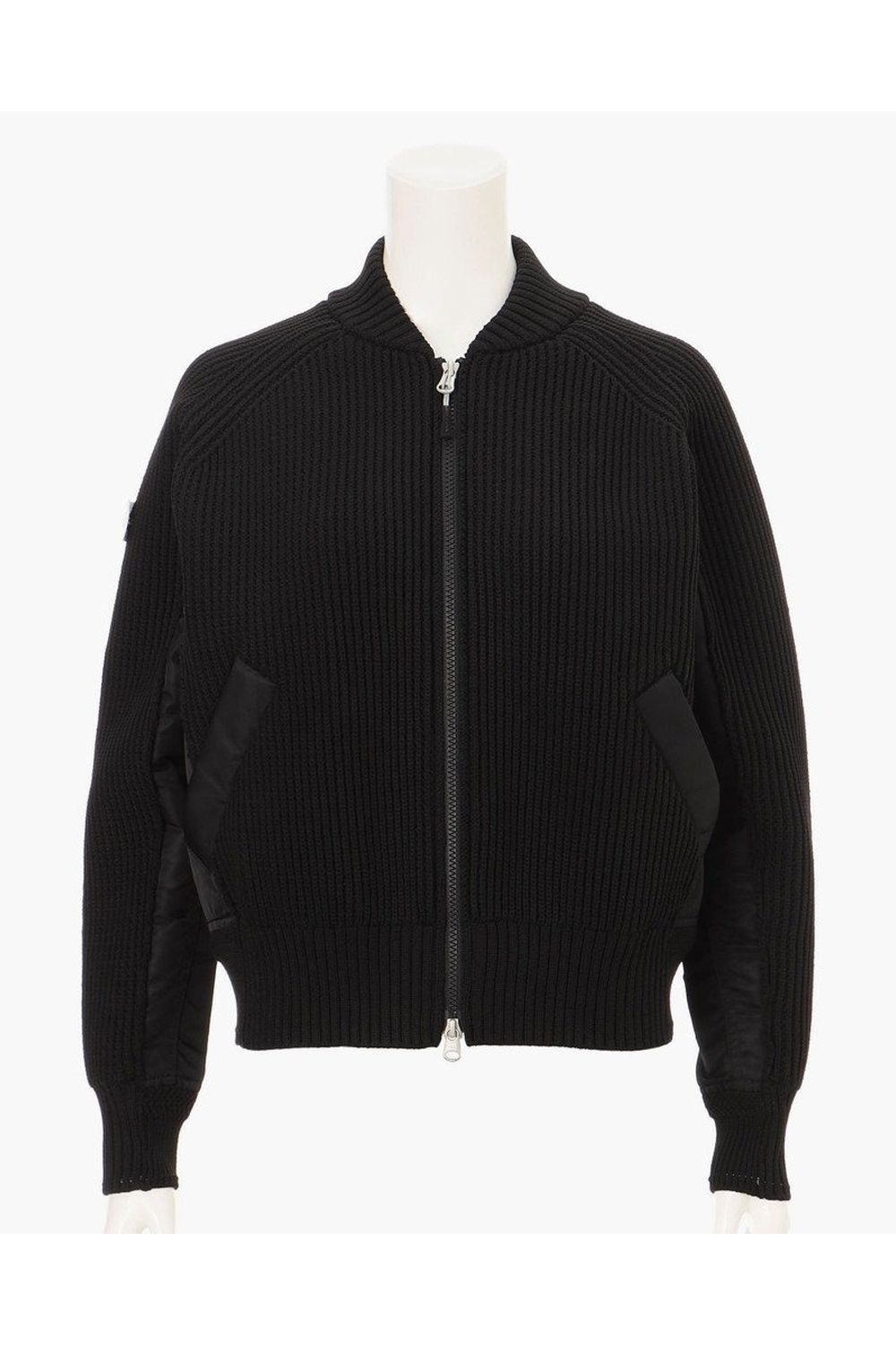 【26AW】【レディース】 WOMEN’S WINDBLOCK DOCKING RIB KNIT JACKET / 畦編みニット&ナイロンツイル ハイブリッドジャケット (ブラック)