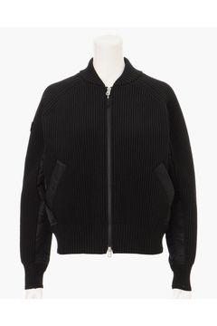 【26AW】【レディース】 WOMEN’S WINDBLOCK DOCKING RIB KNIT JACKET / 畦編みニット&ナイロンツイル ハイブリッドジャケット (ブラック)