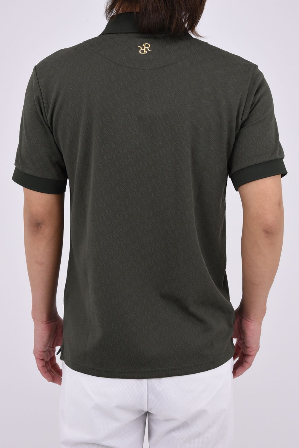 【26AW】 MENS GM JACQUARD POLO / オリジナルテキスタイルジャガード ポロシャツ (カーキ)*