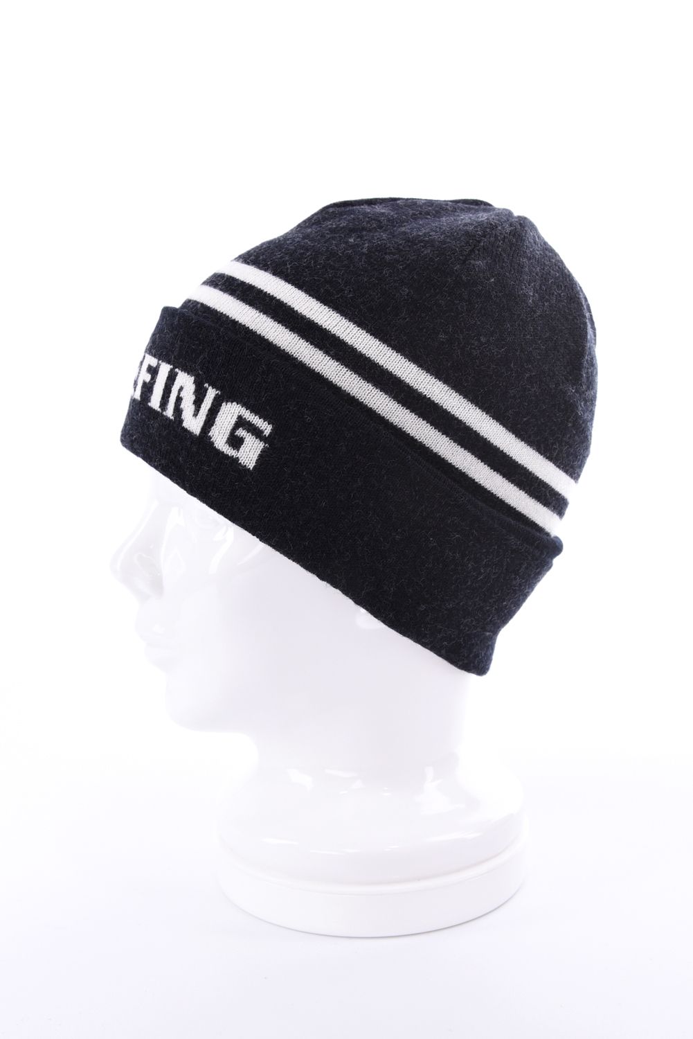 【26AW】 MEN’S WR WOOL KNIT DOUBLE LINE LOGO BEANIE / ブランドロゴ ダブルライン ニットビーニー (ブラック)