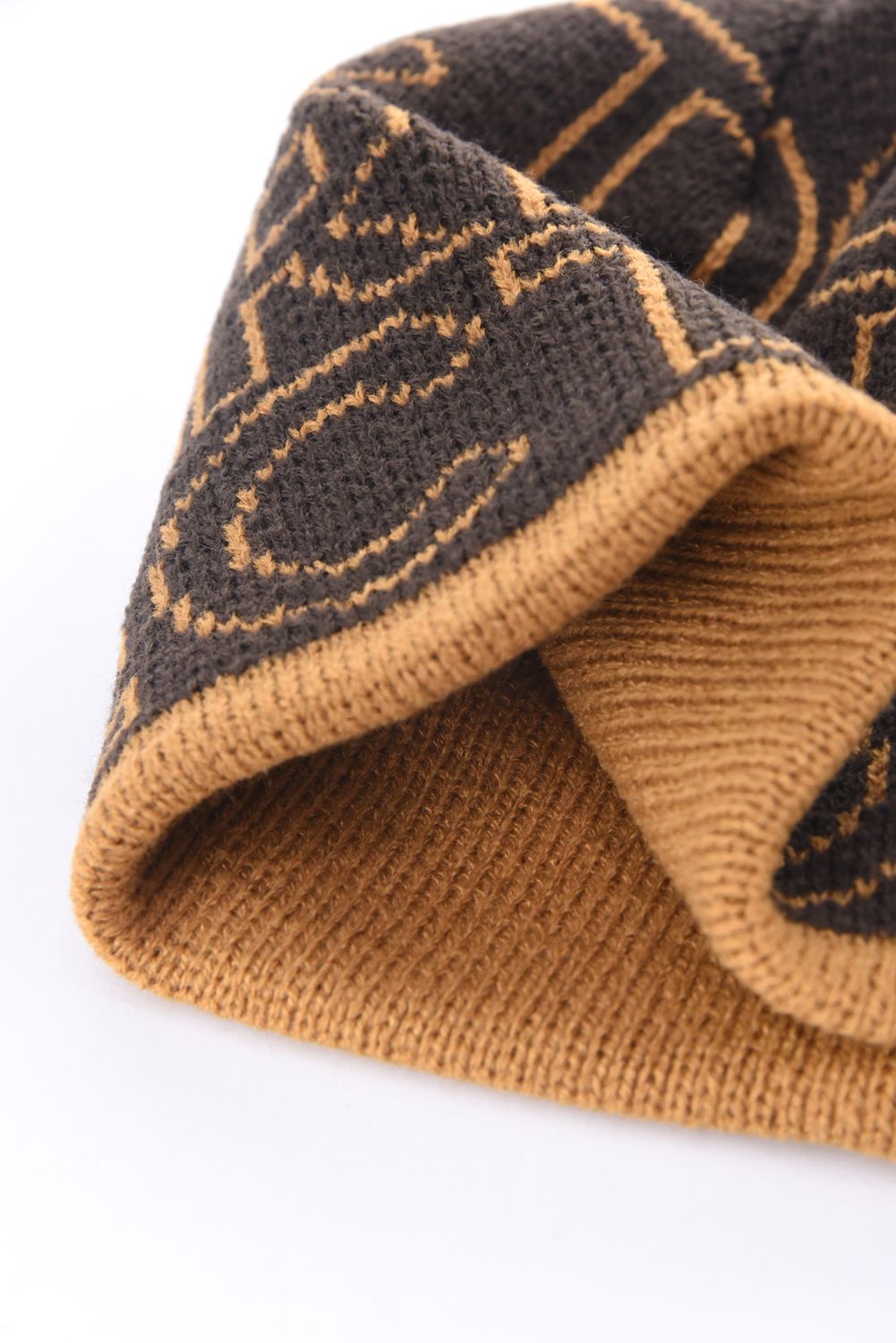 LOGO MONOGRAM KNIT CAP / ロゴモノグラム ビーニー ニットキャップ (ブラウン×キャメル)