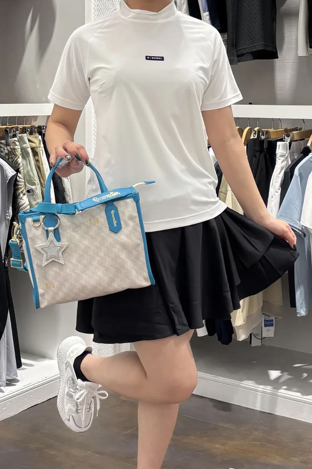 【GOSSIP GOLF別注商品】 LANIUS SQUARE MINI (ラニウス スクエア ミニ) / ブランドオリジナルテキスタイル カートバッグ （ウルトラマリン / Hイエローライニング）