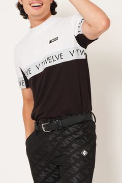CENTER LIB MOCK / 半袖 モックネックTシャツ (ホワイト)
