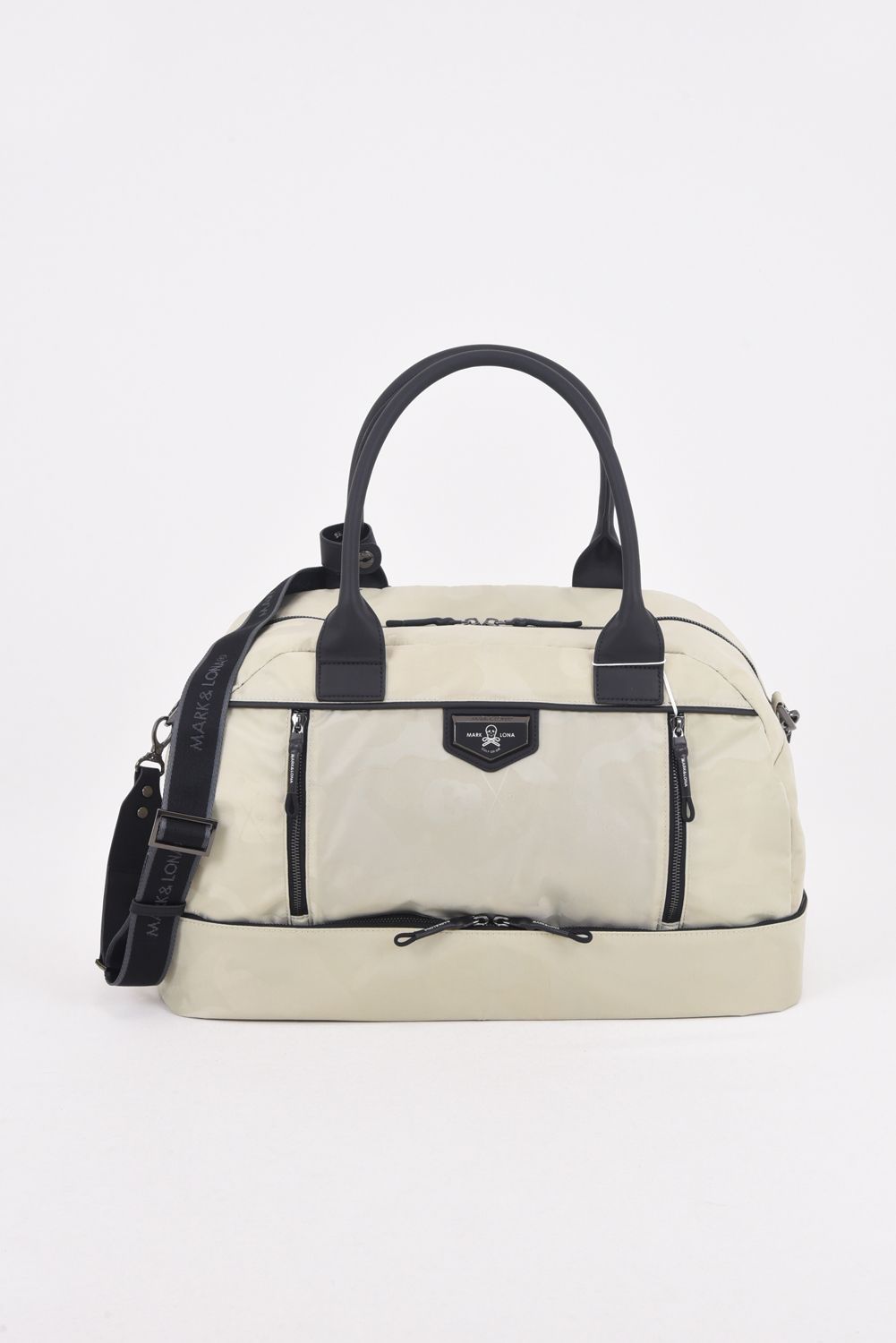 【2025AW 木村拓哉さん着用 VOL.5】 PREMIUM GAUGE BOSTON BAG / コーデュラナイロン レザーパイピング オリジナルカモジャカード ボストンバッグ (アイスグレー)