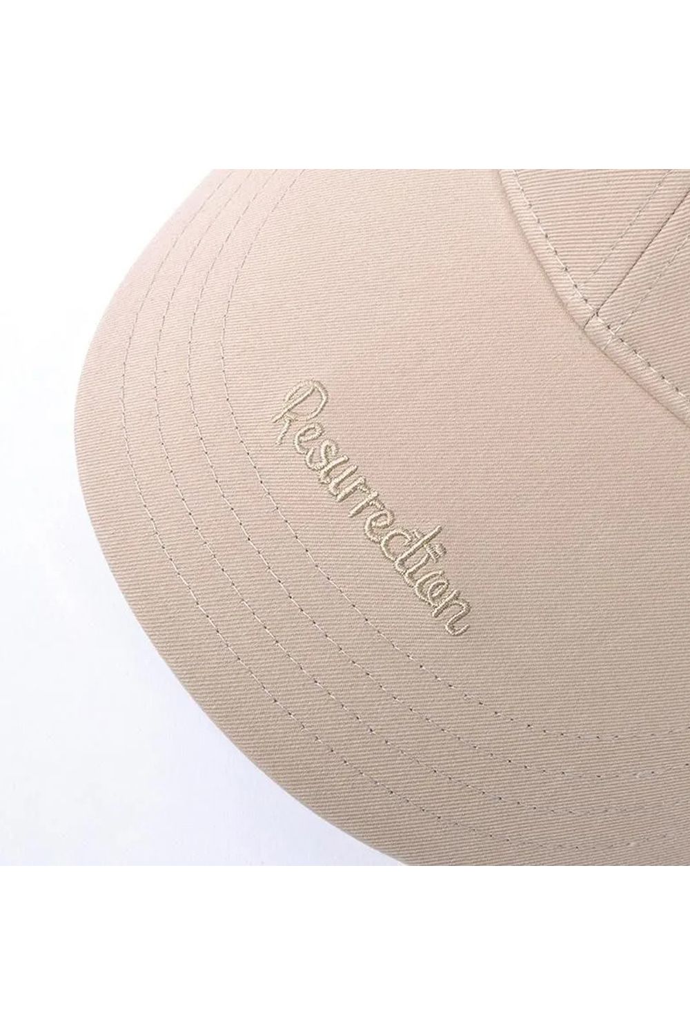 【26SS】 WIDE BRIM CAP / ブランドロゴ刺繍 本革ベルト つば広キャップ (ベージュ)