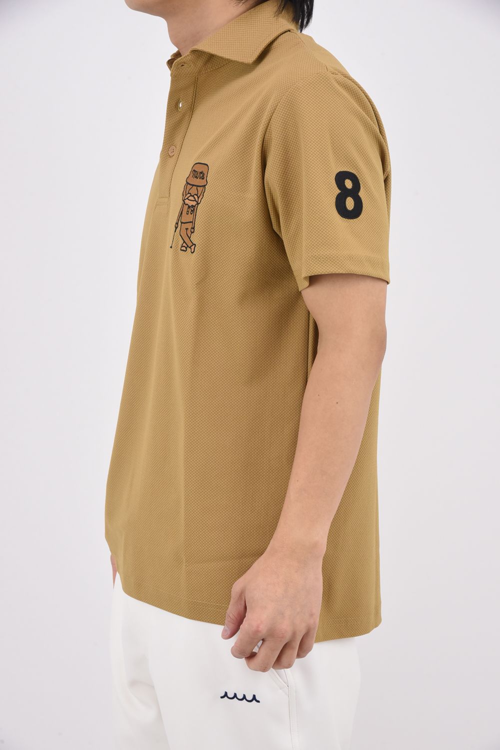 【26SS】 BLISTER KNIT JACQUARD POLO SHIRT / ブリスターニット ジェントル刺繍ワッペン ポロシャツ (ベージュ)