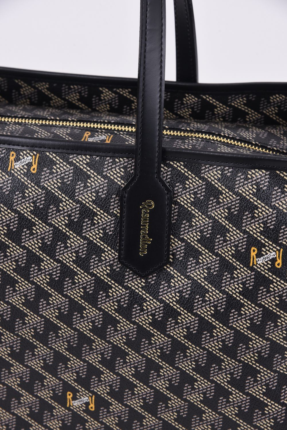 LANIUS SQUARE BIG (ラニウス スクエア ビッグ) / ブランドオリジナルテキスタイル ボストンバッグ ダークブラック*