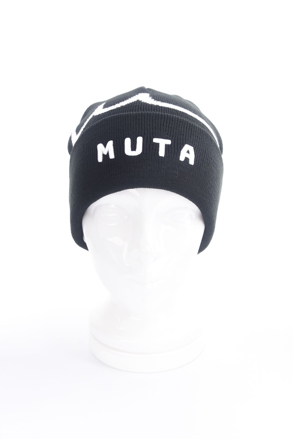 【25AW】 JACQUARD LOGO KNIT CAP / ジャカードWAVEライン ブランドロゴ ニットキャップ (ブラック)