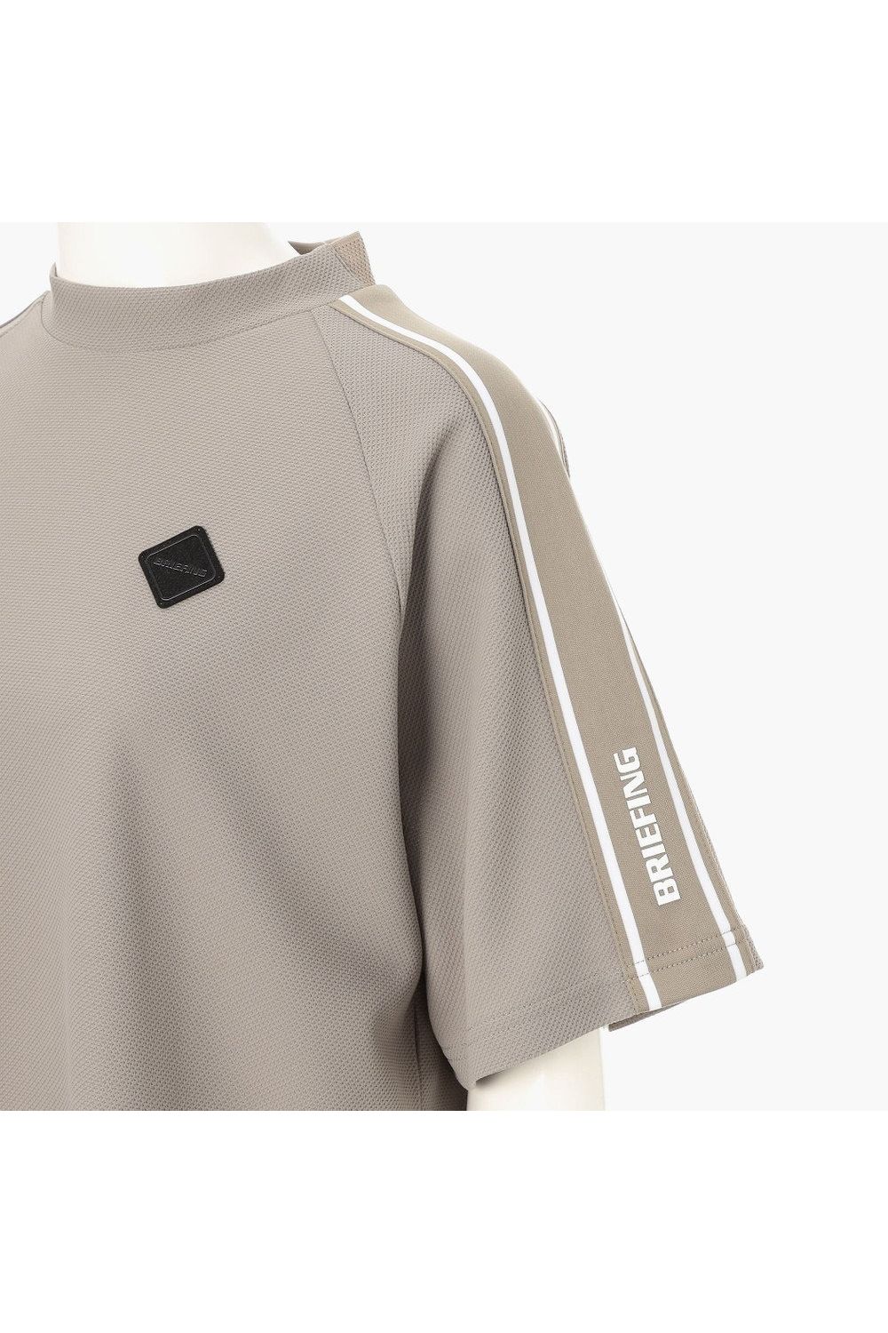 【26SS】【レディース】 WOMEN’S LINE HIGHNECK RF / カノコ生地 ラインロゴテープ リラックスフィット モックネックTシャツ (ライトブラウン)