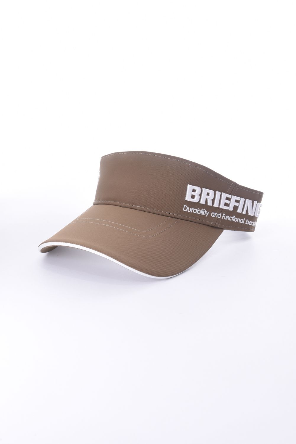 MENS ROUND LOGO VISOR / ロゴ刺繍 アシンメトリー サンバイザー ブラウン