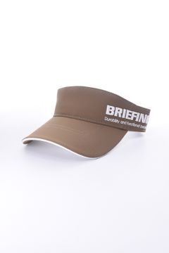 MENS ROUND LOGO VISOR / ロゴ刺繍 アシンメトリー サンバイザー ブラウン