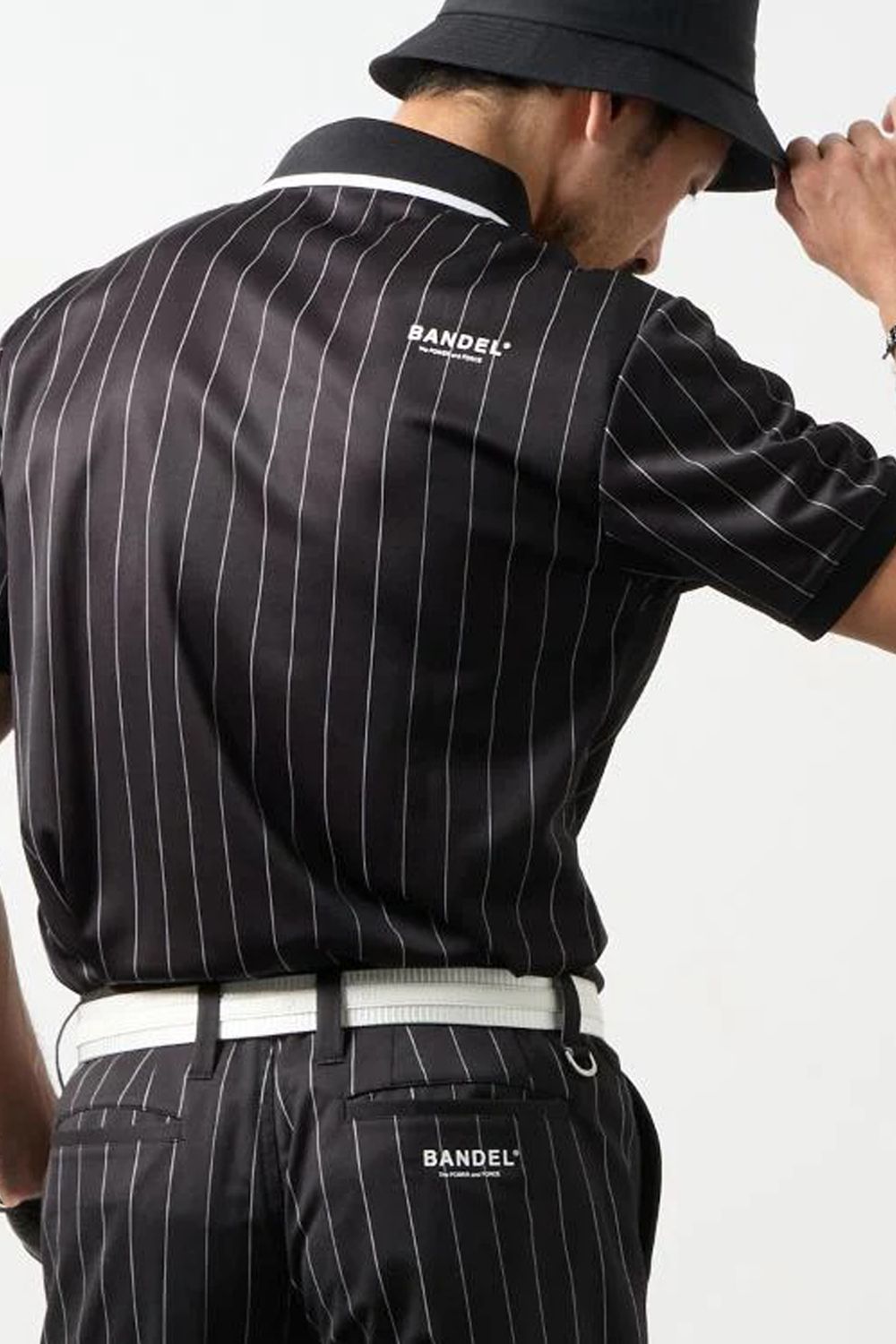 【26SS】 PINSTRIPE POLO SHIRT / ピンストライプ ポロシャツ (ブラック)