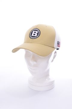 MENS MESH CAP FLEX FIT / サークルロゴ メッシュキャップ ベージュ