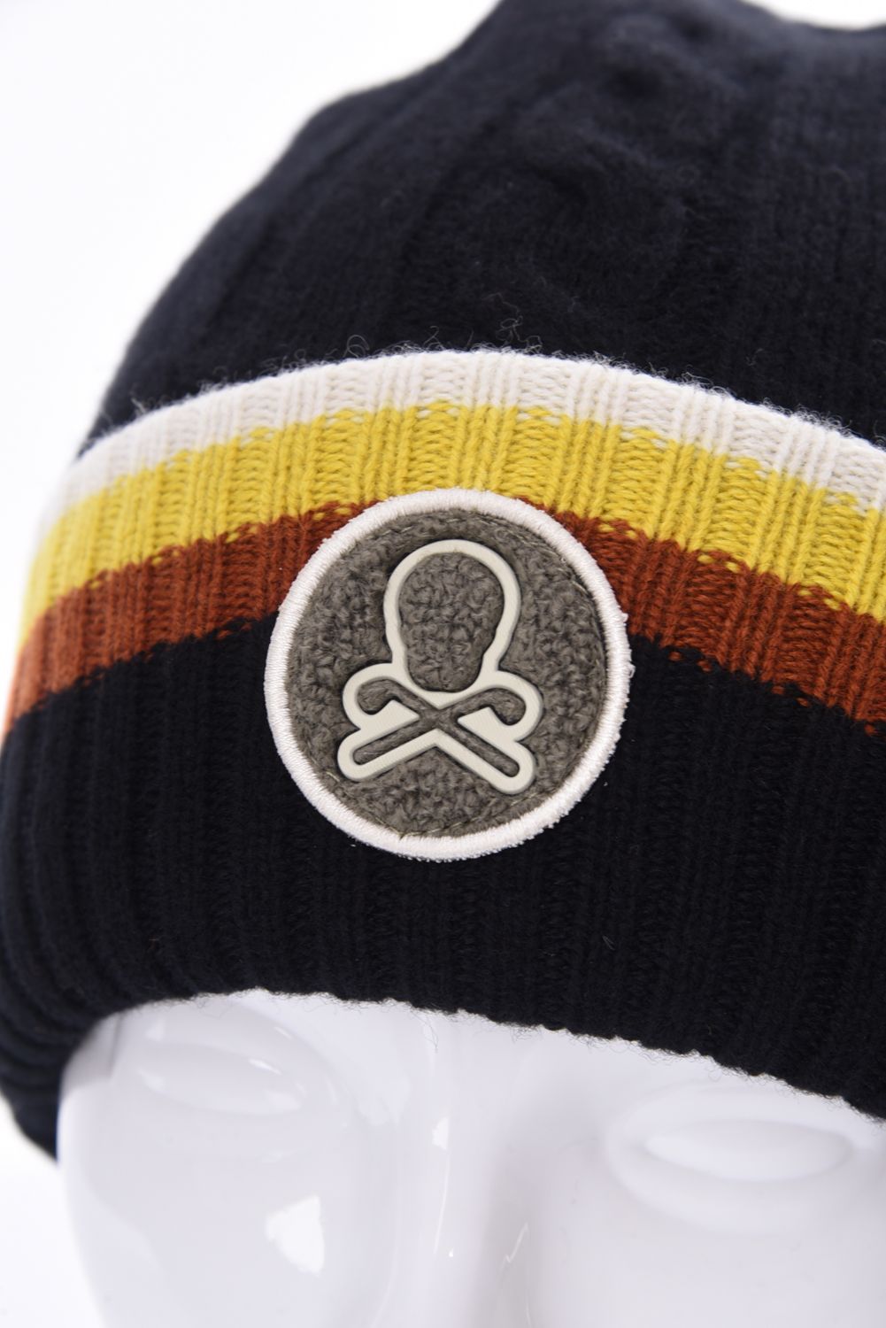 MARK&LONA - EVER STRIPED CABLE KNIT BEANIE / ボーダー