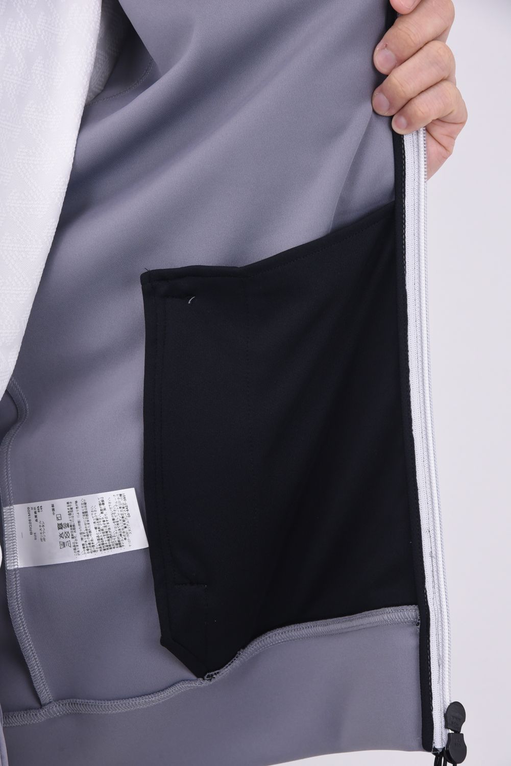 【26SS】 MEN'S 3D LOGO PARKA / 3Dエンボスロゴ ストレッチジャージ ジップアップパーカー (グレー)