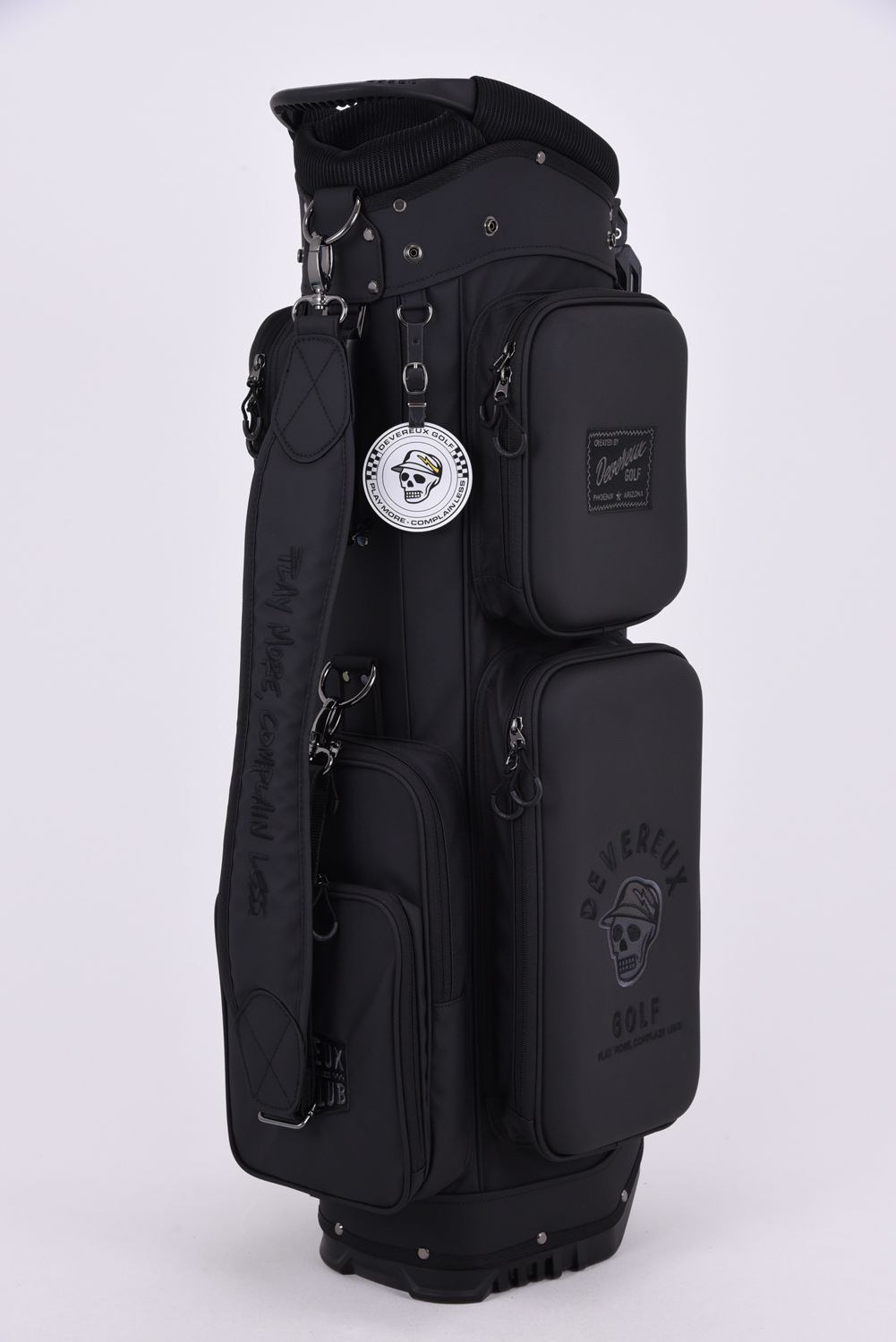 【26AW】 PIONEER TOWN Deep Side Pocket CADDIE BAG / ワントーンカラーロゴアソート スタンドタイプ キャディバッグ (ブラック)