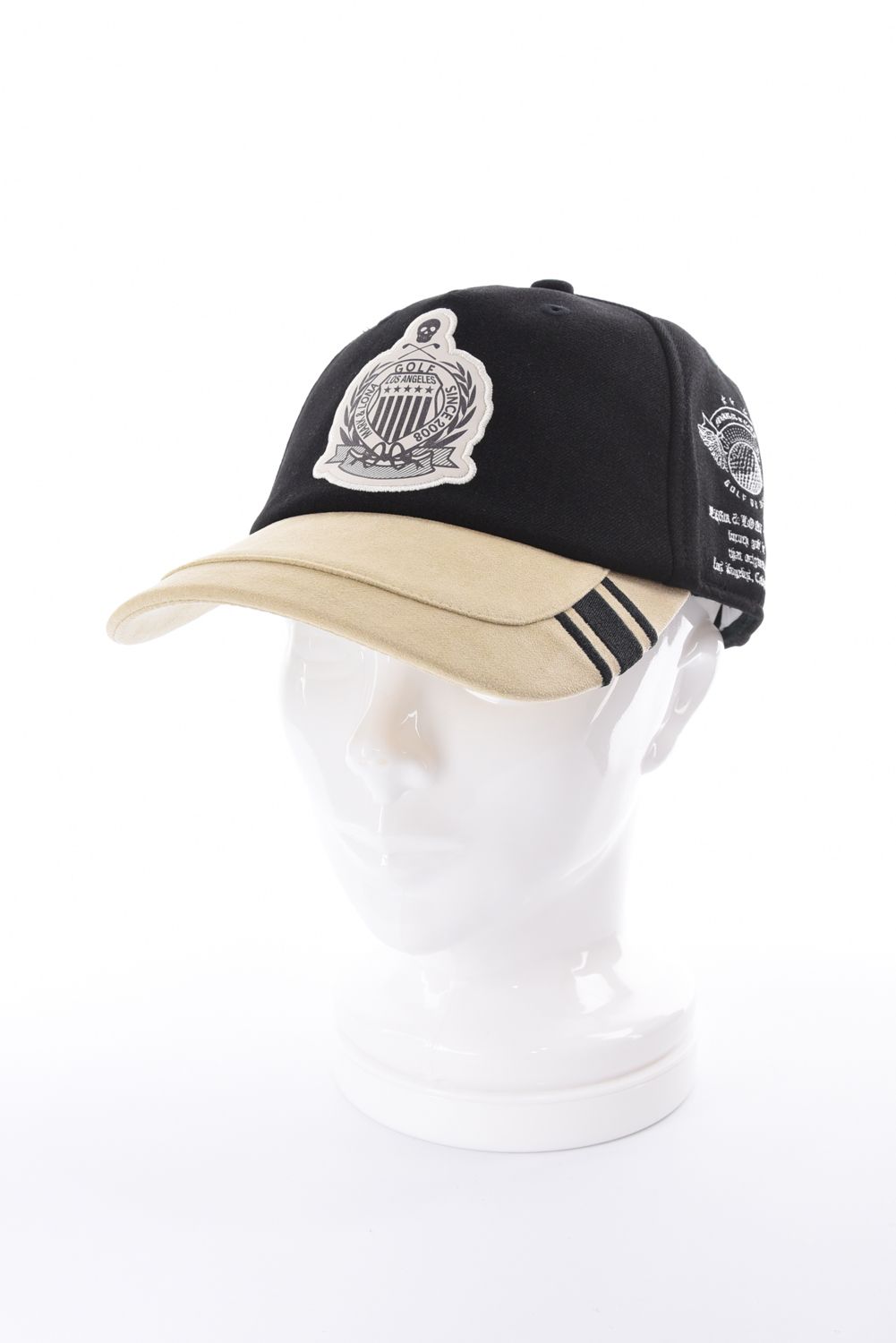 【26AW】 TRIUMPH SUEDE COMBO CAP / チャンピオンシップエンブレム バイカラー異素材 キャップ (ブラック)