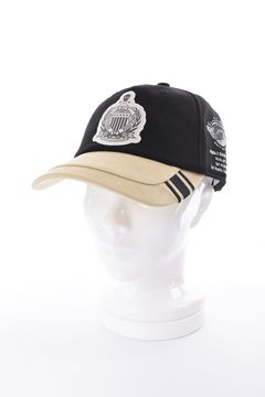 【26AW】 TRIUMPH SUEDE COMBO CAP / チャンピオンシップエンブレム バイカラー異素材 キャップ (ブラック)