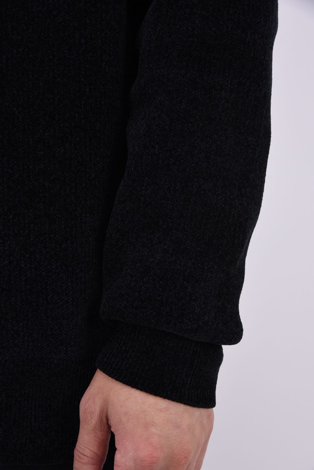 【26AW】 AIRSHUT MOLE YARN HIGH NECK KNIT / モールヤーン 防風裏地 ハイネックニット (ブラック)*