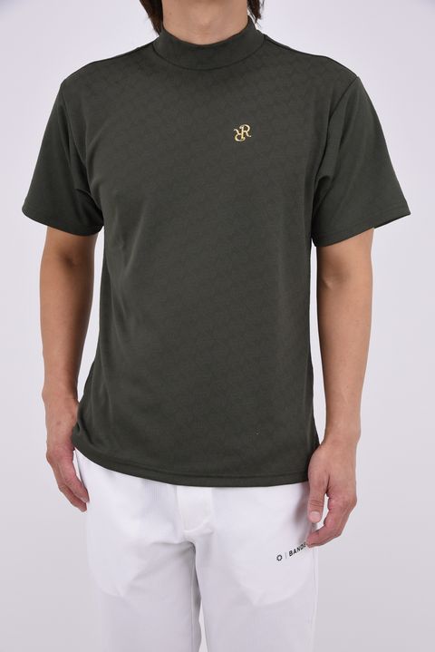 【26AW】 MENS GM JACQUARD MOCK NECK / ジャガード モックネックTシャツ (カーキ）*
