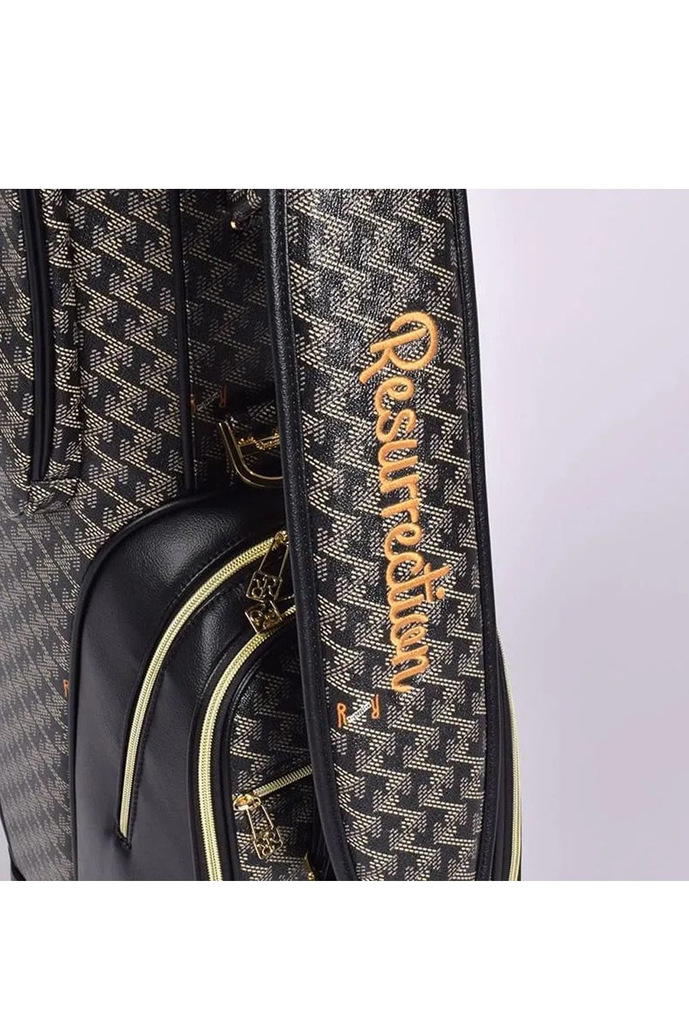 【26SS】【銀行振込・代金引換不可】【返品・交換不可】 RALLINA (ラリーナ) / ブランドオリジナルテキスタイル カートタイプ キャディバッグ （ダークブラック）*