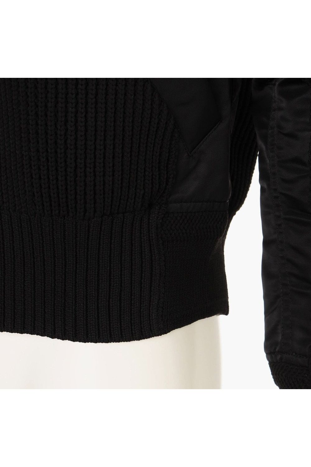【26AW】【レディース】 WOMEN’S WINDBLOCK DOCKING RIB KNIT JACKET / 畦編みニット&ナイロンツイル ハイブリッドジャケット (ブラック)