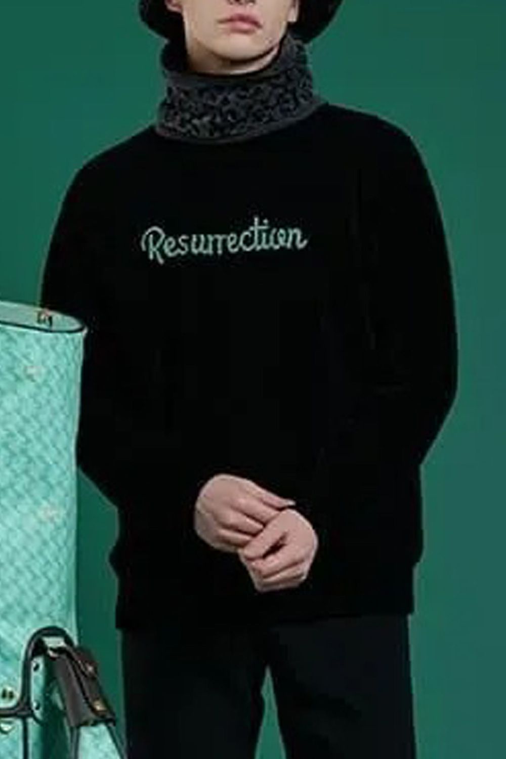 【25AW】 AIR SHUT MALL YARN HIGH NECK KNIT / エアシャット モールヤーン ハイネック ニット (ブラック)*