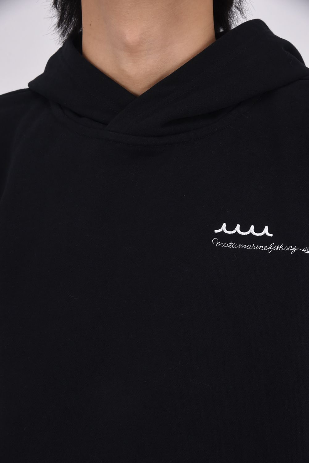 【25AW】【ユニセックス】 BIG PULLOVER HOODIE (MMF) / 夢達 ビッグシルエット バイカラー プルオーバーパーカー (ブラック)
