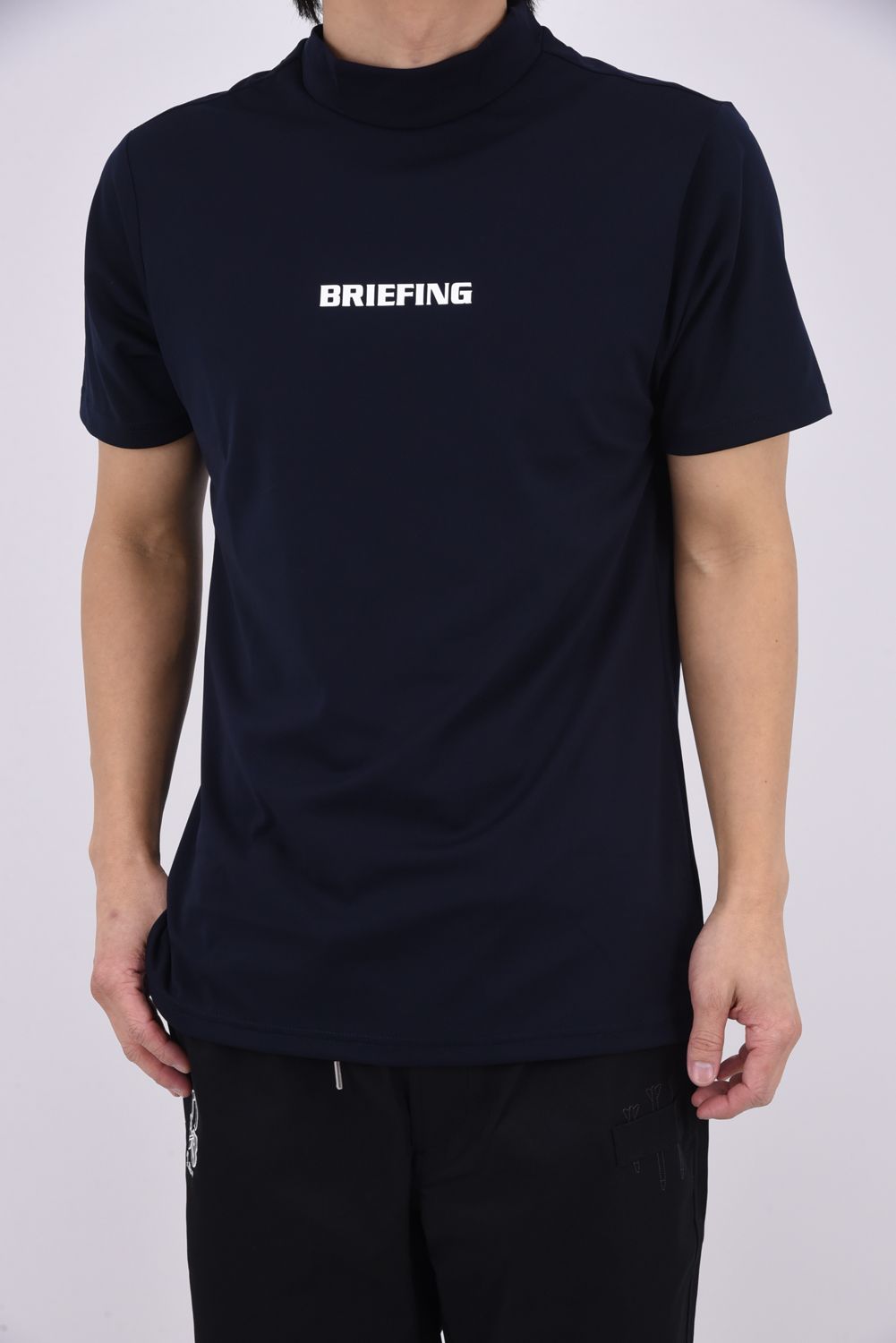 【26SS】 MEN'S TOUR HIGHNECK / ベーシック ブランドロゴ モックネックTシャツ (ネイビー)