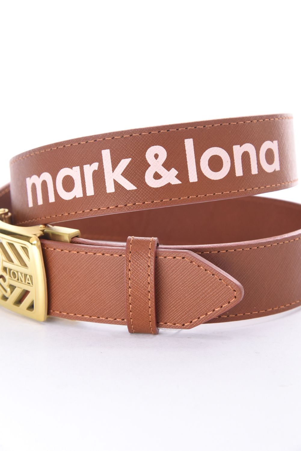 HOLLOW SKULL ADJUST LEATHER BELT / ブランクスカルバックル 無段階調整レザーベルト (ブラウン)