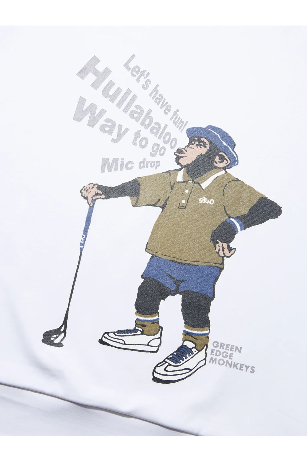 【26SS】 MOCK NECK HARF SLEEVE / モンキーデザインバックプリント モックネックTシャツ (ホワイト)