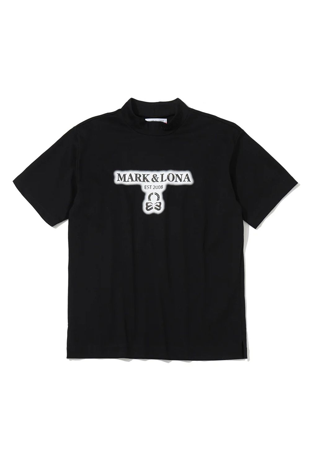 【26SS】 BLUR SIGN SPECTRUM PERFORMANCE MOCK / フロントロゴプリント スワロフスキー モックネックTシャツ (ブラック)