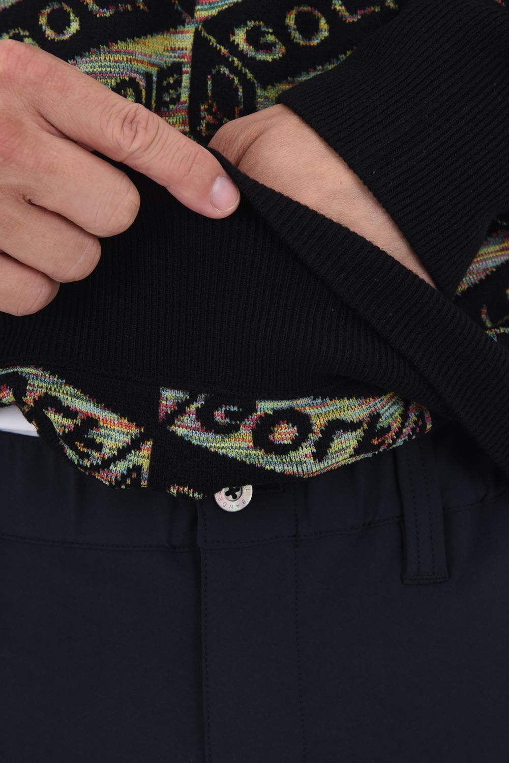 【2025AW】 DÉPÊCHE GEOMETRY JACQUARD KNIT / ジオメトリックパターン プルオーバーニット (ブラック)