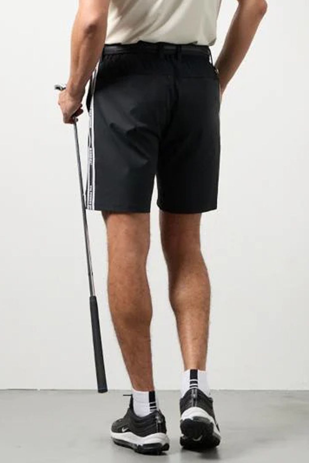 【26SS】 CONCEPT NOTES TAPING HALF PANTS / カノコ素材 デザインテープ ショートパンツ (ブラック)