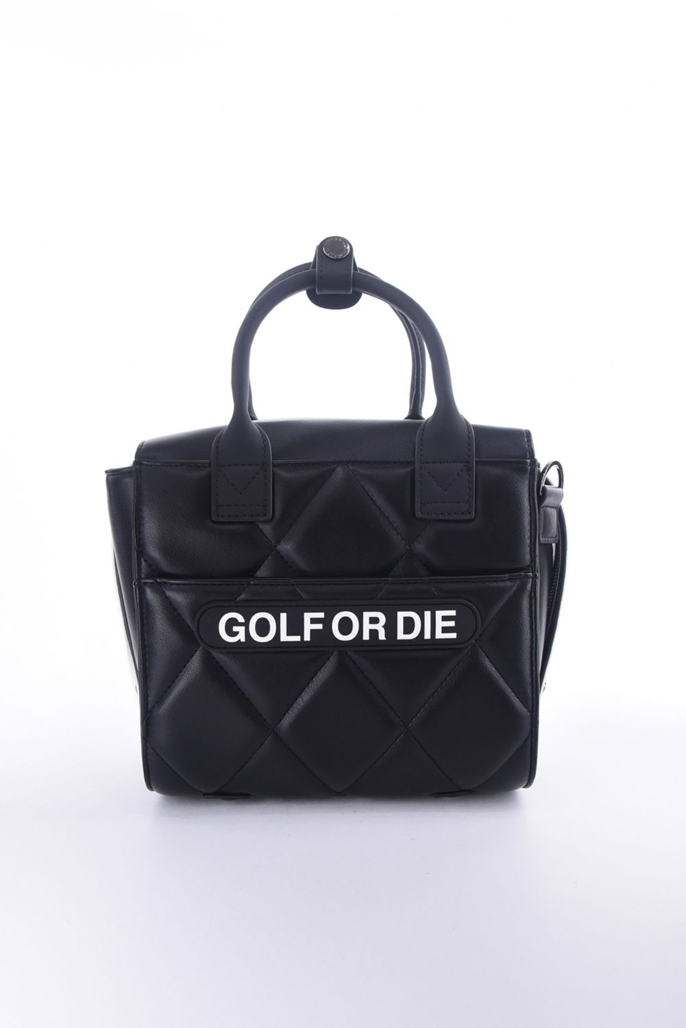 ETERNAL QUILTED BOX BAG / シンセティックレザー サークルスカル キルティング カートバッグ (ブラック)