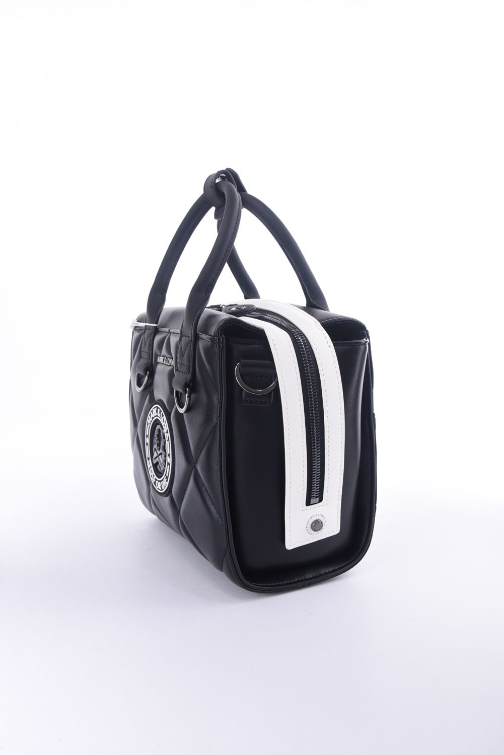 ETERNAL QUILTED BOX BAG / シンセティックレザー サークルスカル キルティング カートバッグ (ブラック)