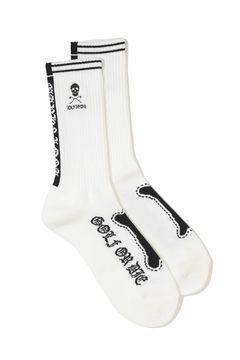 【2026SS 木村拓哉さん着用 VOL.6】 BONES CREW SOCKS / ボーングラフィック クルーソックス (ホワイト)