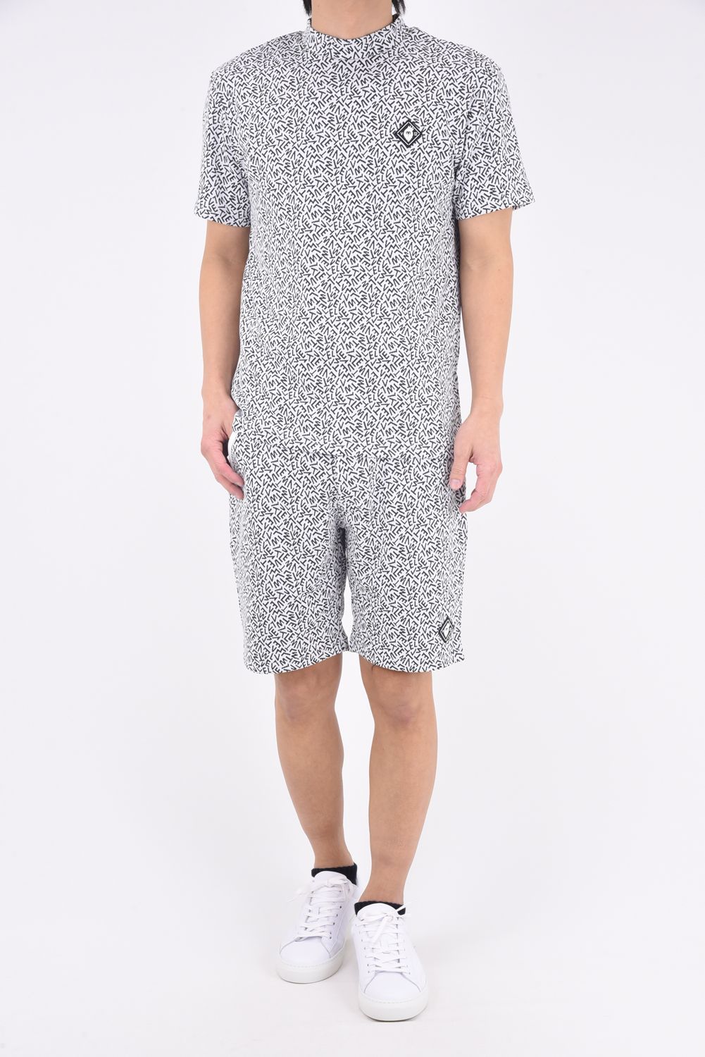 【26SS】 KH SHORTS / ブランドロゴ総柄 ショートパンツ (ホワイト)