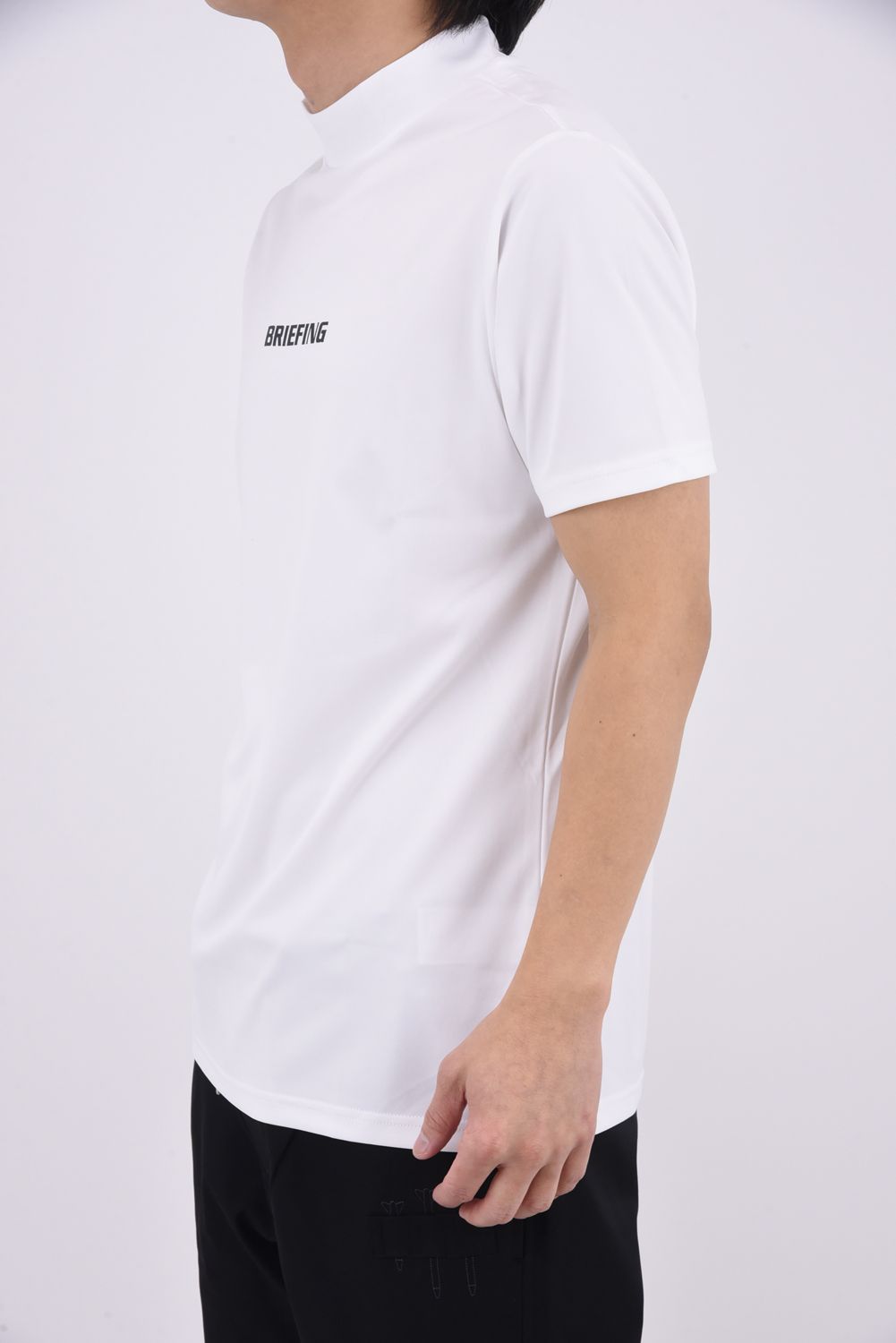 【26SS】 MEN'S TOUR HIGHNECK / ベーシック ブランドロゴ モックネックTシャツ (ホワイト)